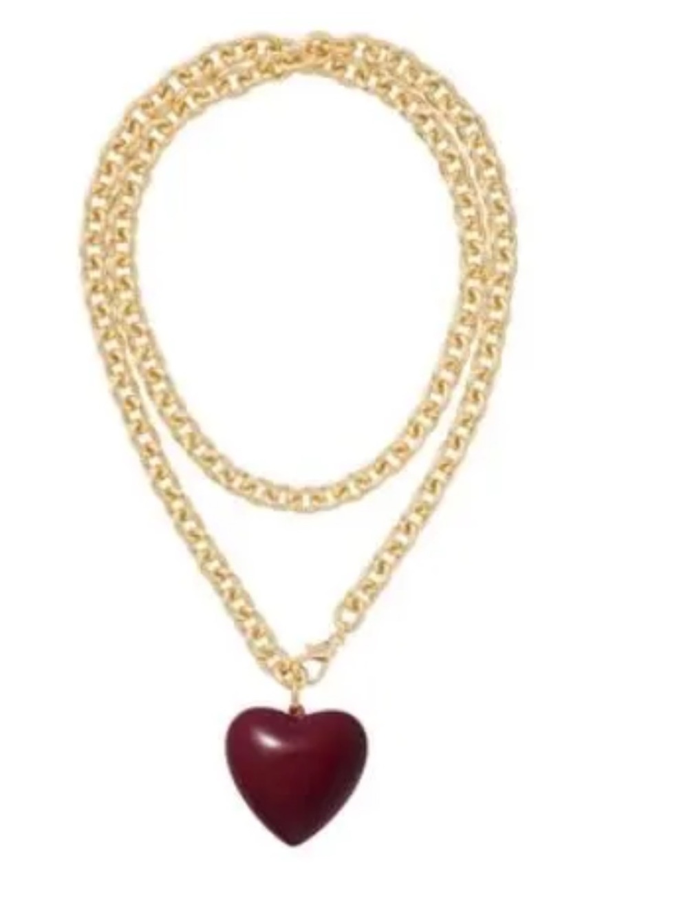 NWOT Roxanne Assoulin big puffy heart Gold Chain Necklace - Picture 1 of 7